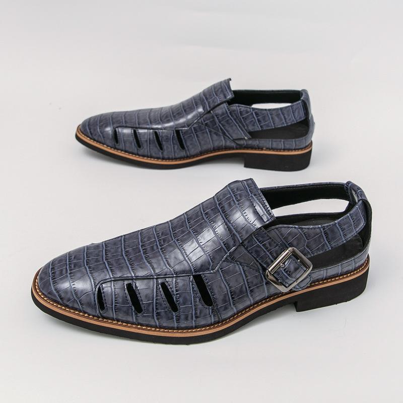 

Men s sandals large size new hollow leather shoes fashion men s breathable casual shoes foreign trade trend men s leather shoes 46