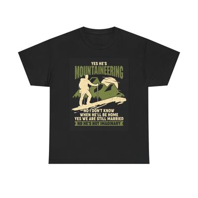 Husband Mountaineering Graphic T Shirt Funny Gift Unisex Heavy Cotton Tee