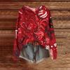 Ladies' Fashionable Printing Casual Hooded Long Sleeved Sweatshirt
