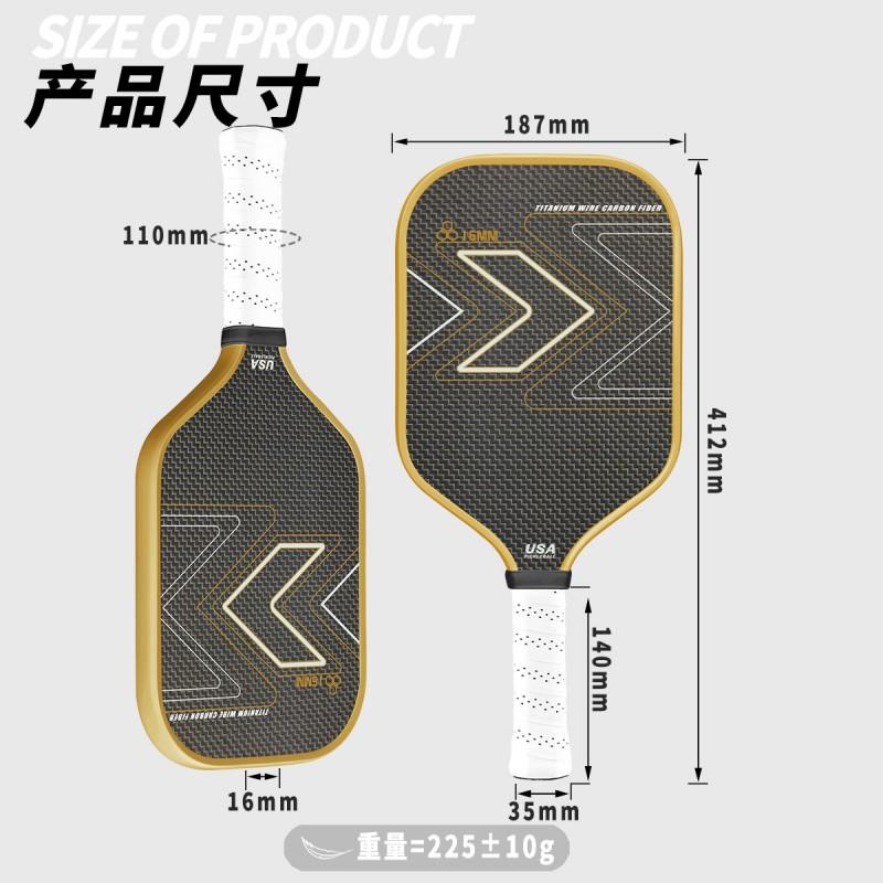 Carbon Fiber Pickleball Paddle With Textured Grip Hollow Design PP Honeycomb Core Lightweight Outdoor Play