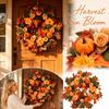Artificial and Pumpkin Wreath for Thanksgiving Fall Door Decoration