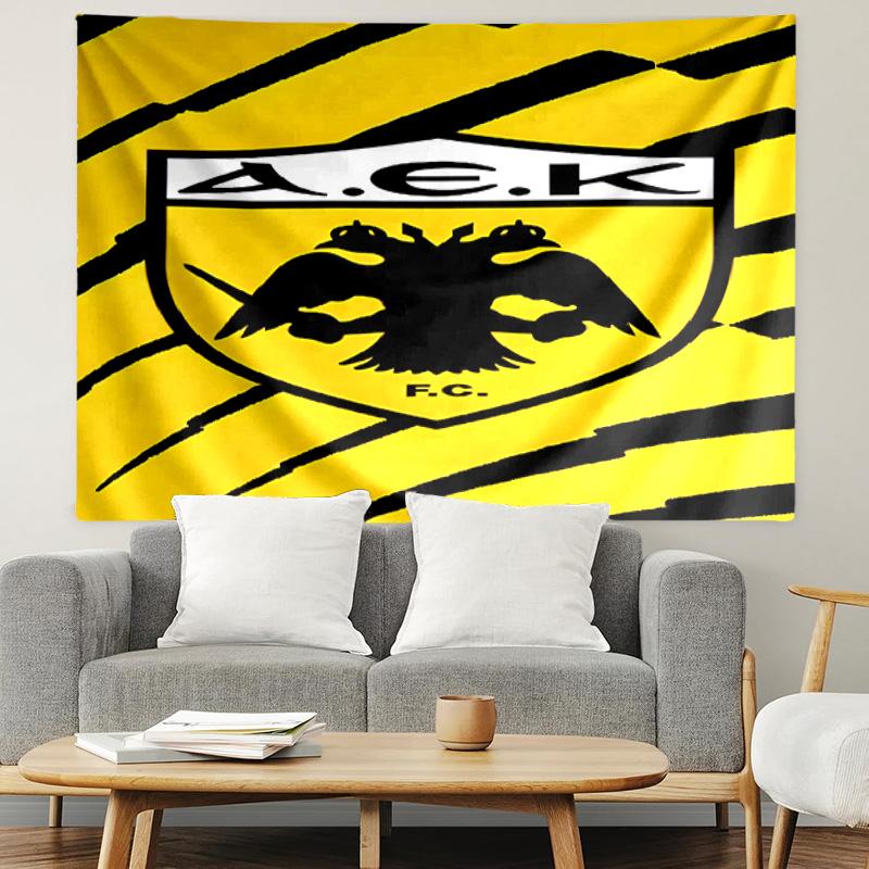AEK Athens FC Print Tapestry, Lightweight Wall Hanging, for Bedroom, Dorm, Living Room, Home Art Decor, Birthday Christmas Gift for Friends