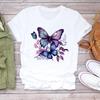(Asian Size)  Print Lady T Shirt Trend Butterfly Trend 90s  Fashion Women Clothing Casual Top Short Sleeve Tee Female Graphic T-shirts