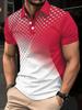 Modern Gradient Dot Pattern Short-sleeve Polo Shirt, Casual and Versatile.