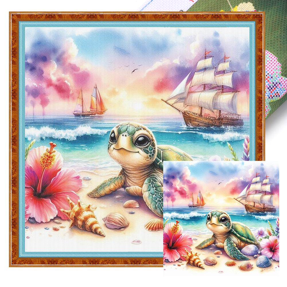 Strand Gedrucktes Kreuzstichset DIY 11CT Stickhandwerksset Heimdekoration