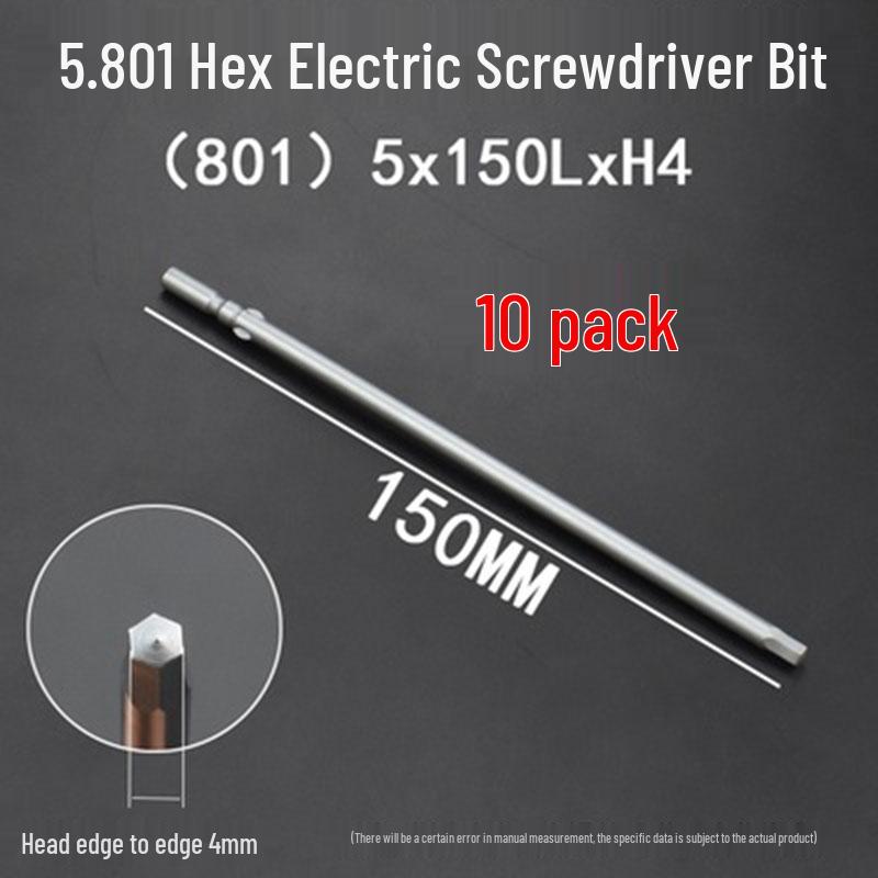 Extended Hexagonal S2 Steel Electric Screwdriver Bit with 5mm/6mm Shank