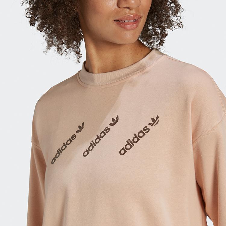 Adidas Originals Letter Print Crew Sweatshirt Women sweatshirt Red Pink HM4867