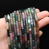 1 Strand Natural Stone Beads Long Cylindrical Crystal Quartz Agate Loose Spacer Beads for Jewelry Making DIY Necklace Bracelet Accessories 7x13 Mm