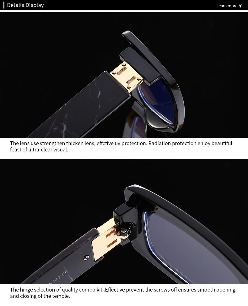 971 Anti-Blue Light White Film Export Modern Narrow Glasses European and American Street Photography Sun Glasses