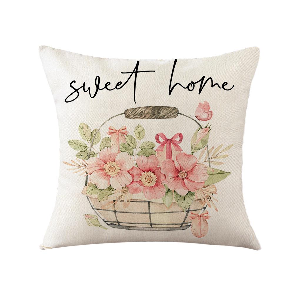 New Easter Sofa Pillow Home Office Sofa Cushion Spring Flower Pillow Cover