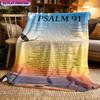 1pc Blanket Psalm 91 Winter Fleece Blanket Soft HD Digital Print Modern Style Nap Blanket Soft Warm Gift Fleece Blanket Suitable F
