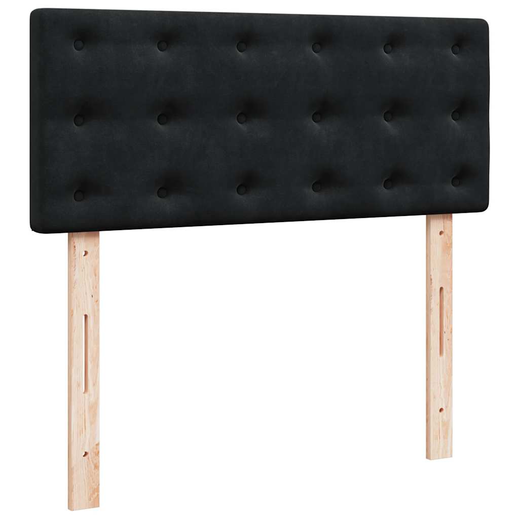Box Spring Bed with Mattress Black 120x190 Cm Velvet