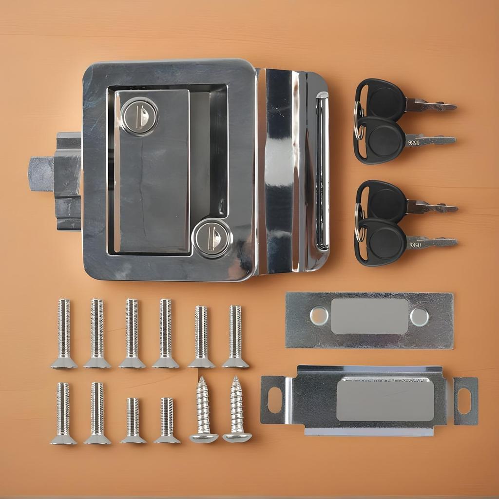 Trailer Door Lock Security Portable Heavy Duty Rv Cargo Door Latch With Paddle Deadbolt For Motorhome Hauler Campervan Truck