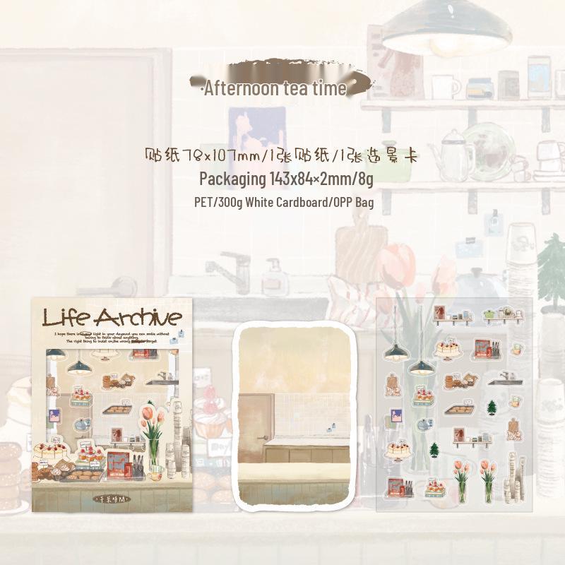 

Twilight Landscape Stickers: Creative DIY Storage & Decompression Collage for Kids Journals