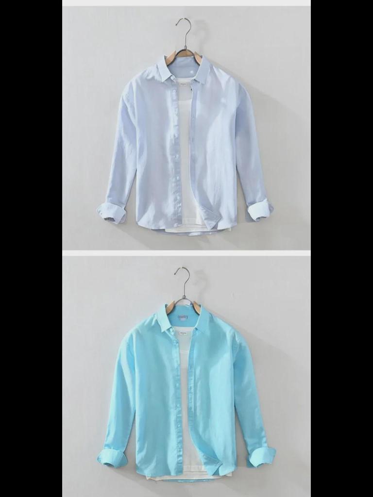 Japonská bavlněná lněná košile s dlouhým rukávem - Ležérní, Volná, Jednobarevná, Svěží mladistvý styl