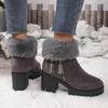 Fashion Fluffy Fur High Heel Ankle Boots with Platform Women 2025 Winter Thick Bottom Furry Snow Boots Warm Short Plush Woman's Shoes