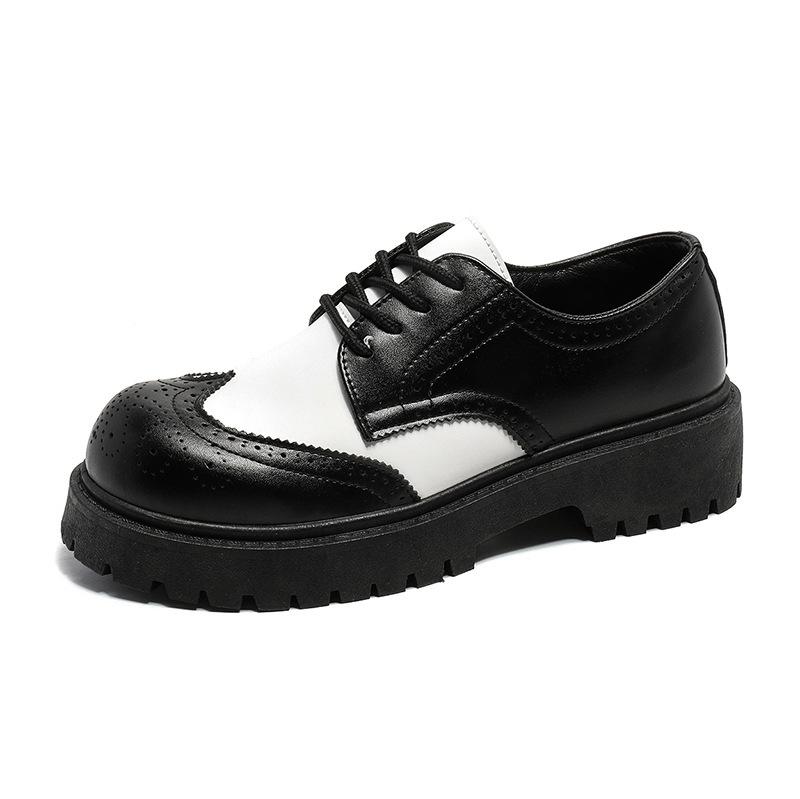 Herren Lederschuhe Japanischer Trend Hoher Wert Vielseitig Low Top Paris Big Head Derby Schuhe Herbst Britisch Lässig Herrenschuhe