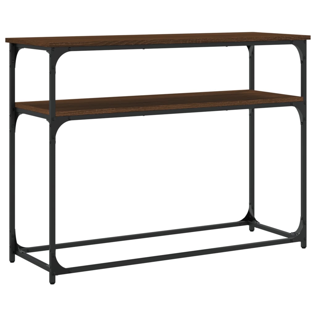 Console Table Brown Oak Effect 100 x 35.5 x 75 cm Engineered Wood
