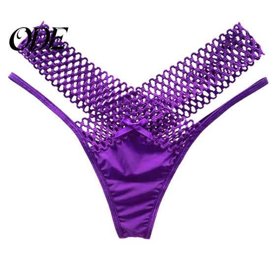 Women Panties Low Waist Hollowed Out Cross-belt See-through Pornographic Thin Underpants Strip French Style Ladies Sling Thong Inner Wear Clothes