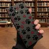 Paw Prints and Red Hearts Soft TPU Case Slim Shockproof Protective Cover For Samsung Galaxy S Ultra FE Plus A Series 5G