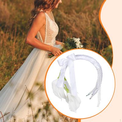 Buchet de mireasă, Flori de nuntă, Decorațiune pentru ceremonie cu detalii de perle, Buchet ușor ideal