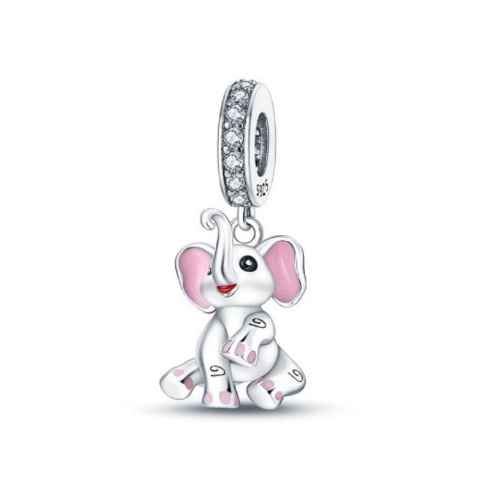 European Pink Car Perfume 925  Silver Charm Bead Fit Original Bracelet Women's jewelry for Gift
