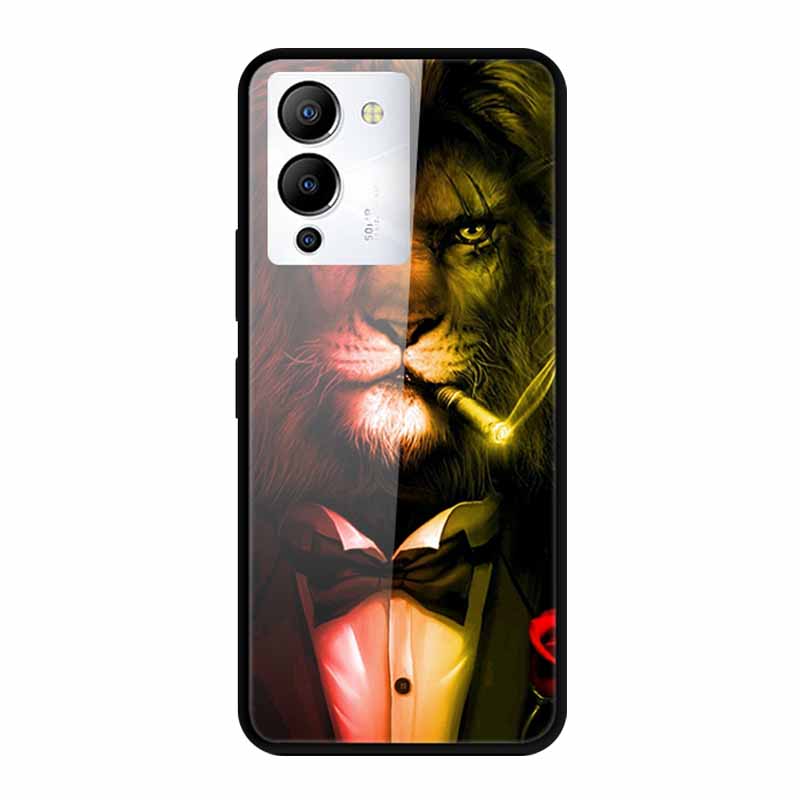 Luxury Shockproof Tempered Glass Back Cover Hard Case For Infinix Note 12 G96 Infinix Note 11pro 11s Protective Cool Phone Cover