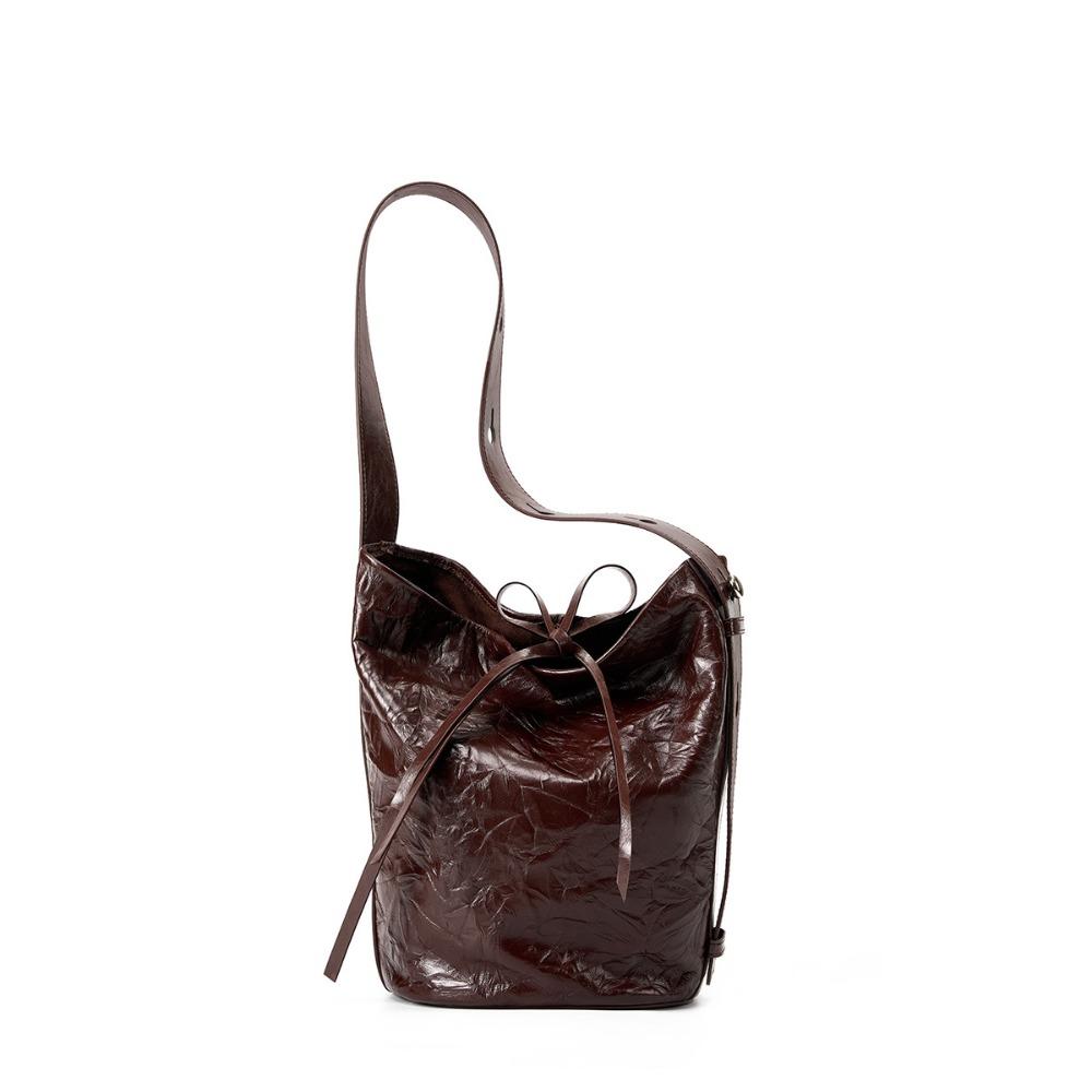 Fashion Versatile Bucket Bag Trendy Tote Big Bag Commuter Leather Women's Bag Hand Grab Shoulder Bag