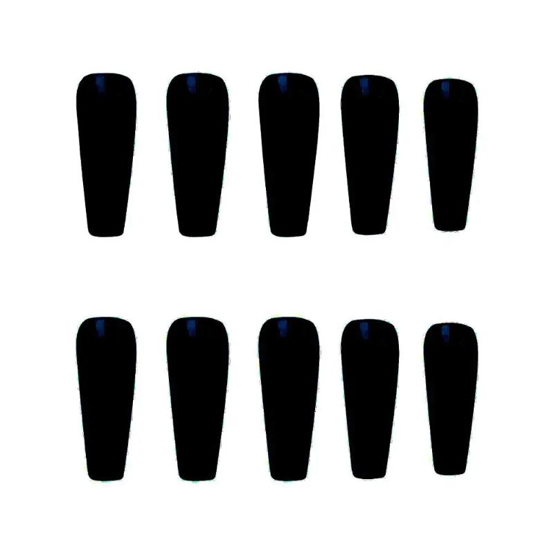 24Pcs New Detachable Solid Color Fake Nails Wearable Bright Long Ballet False Nails Full Cover Manicure Press-On Nails Women