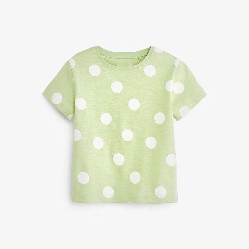 

Car Summer Rainbow Cartoon round Neck Short Sleeve T-shirt Light green 2t/90 Size Recommended Height 80-90cm