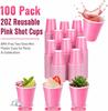 2 Oz Plastic Shot Glasses 100 Pack - Disposable Mini Tasting Cups for Wine Sampling, Clear Shatterproof Party Cups for Weddings, Events, Catering