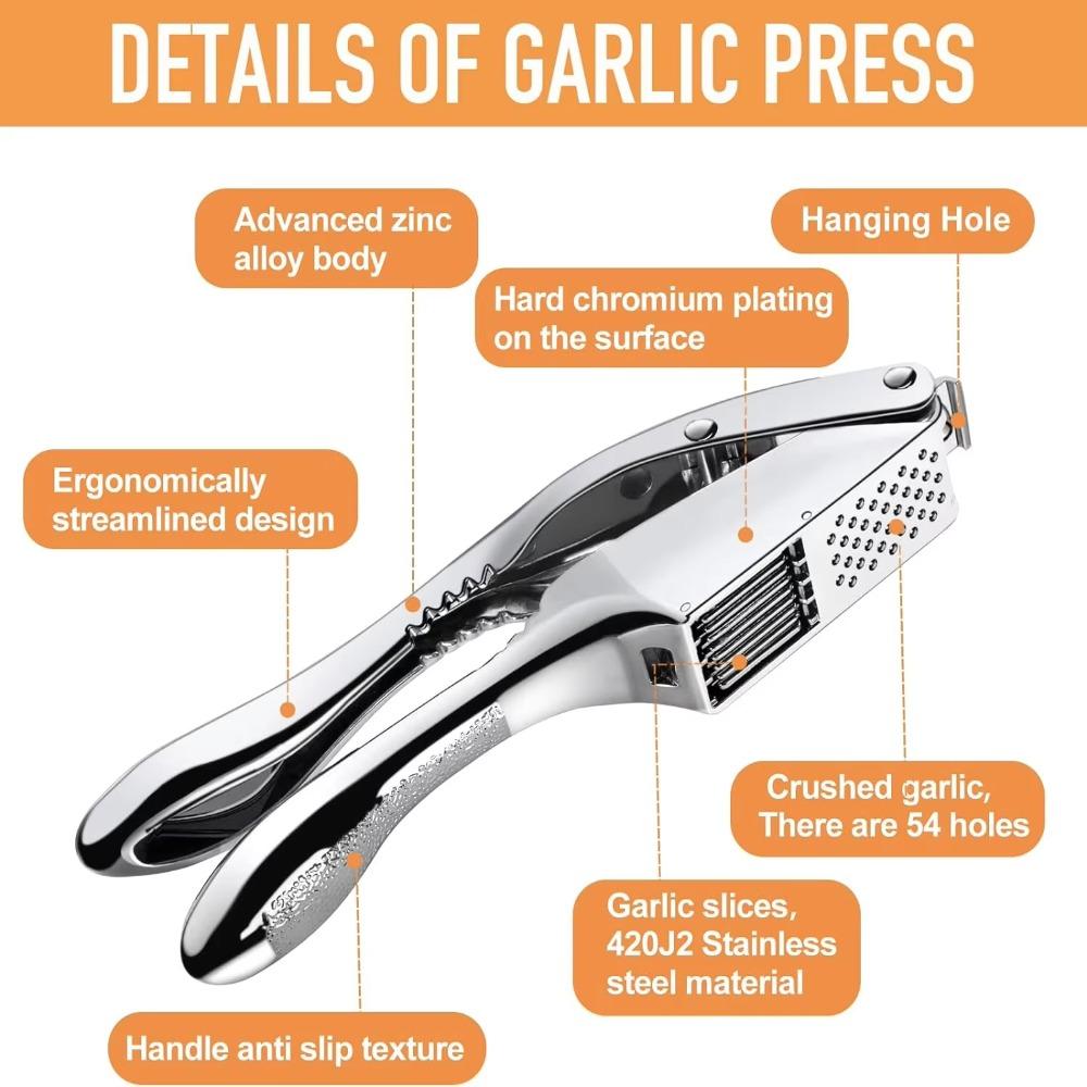 Aluminum Zinc Zinc Alloy Garlic Slicer Handheld Garlic Crusher Kitchen Gadget Garlic Mincer  Ginger