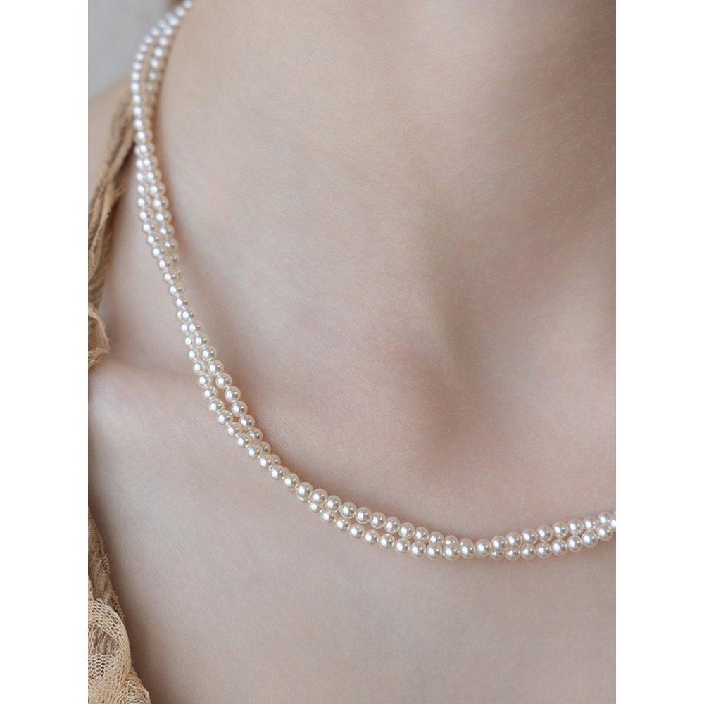 Double Pearl Twist Necklace Nz2482