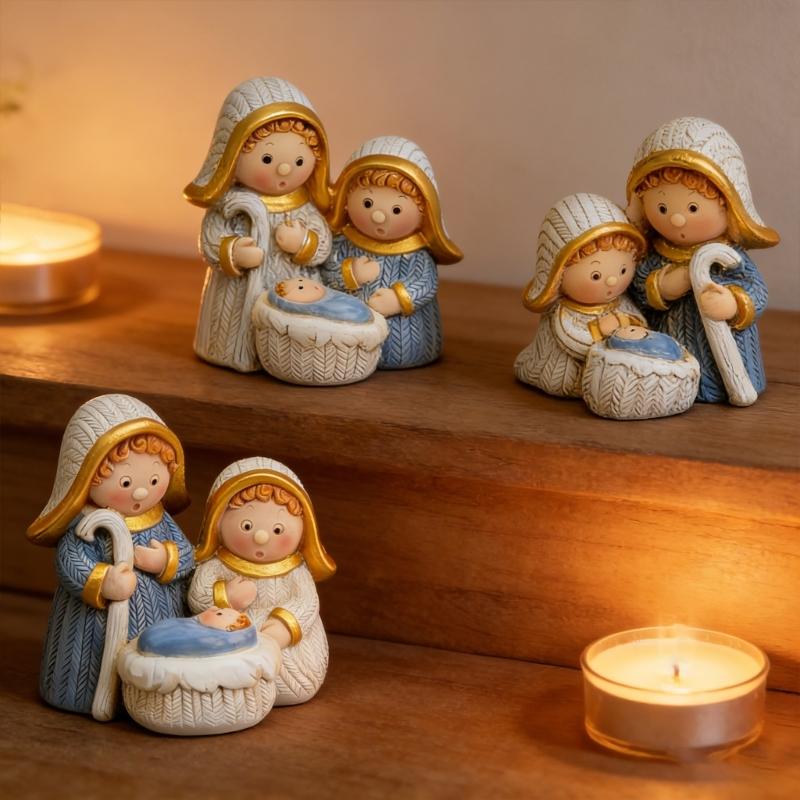 Christmas Nativity Figurines Resin Nativity Scene Statue Holy Family Statues Table Centerpieces Religious Home Decors
