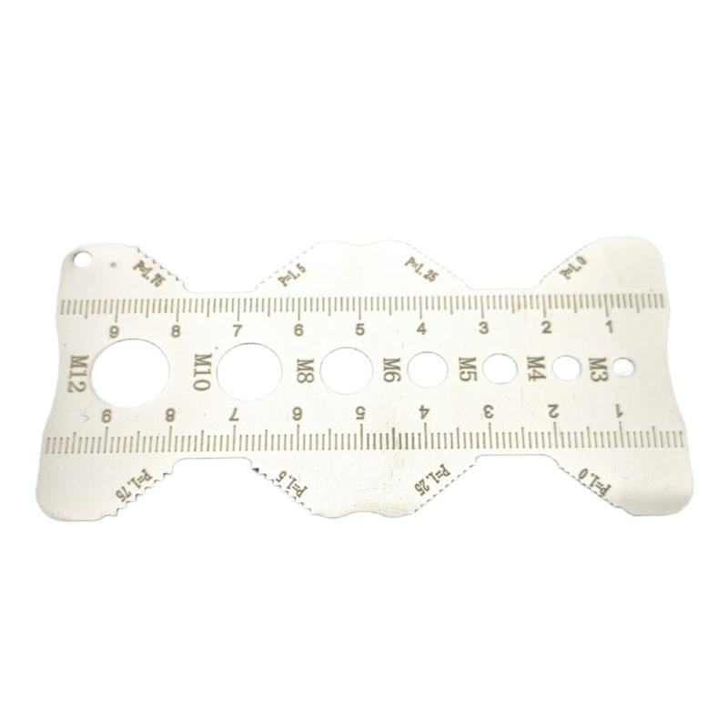 Stainless Steel Pitches Gauge with Etched Scale for Accurate Measurement of Screw Thread Length Diameter and Pitches
