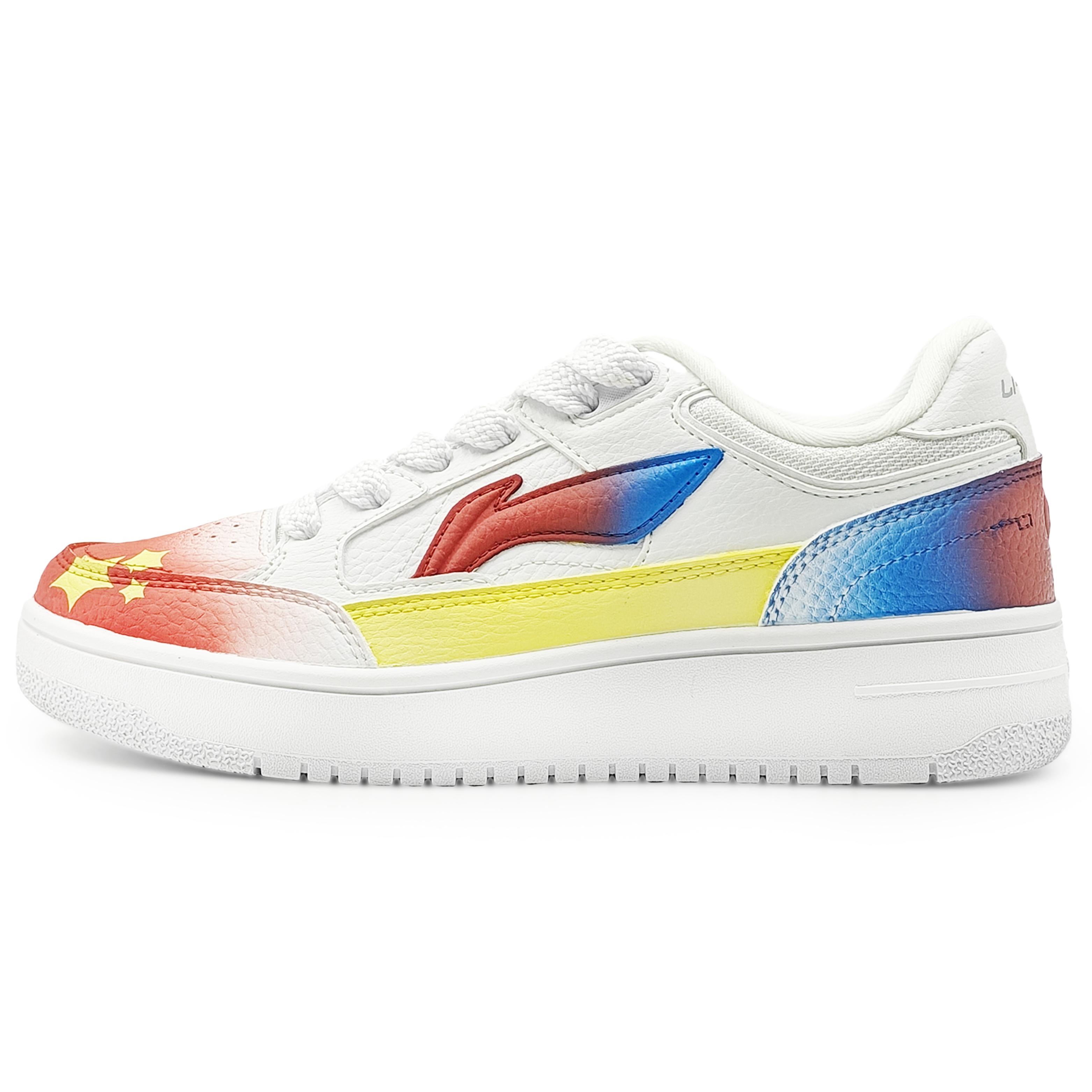 

Li Ning Tianji Скользкие, Износостойкие, Увеличивающие рост Низкие Скейтбордические Кроссовки Женские Белый Красный Синий AGCU096-5(Команда1284-) 35.5