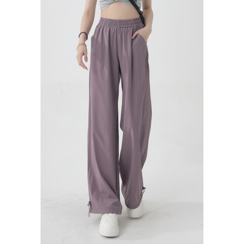 

Quick-Drying High Waist Plus Size Plus Size Ladies Fashion Ins Cargo Pants Light purple [high quality]] 4XL