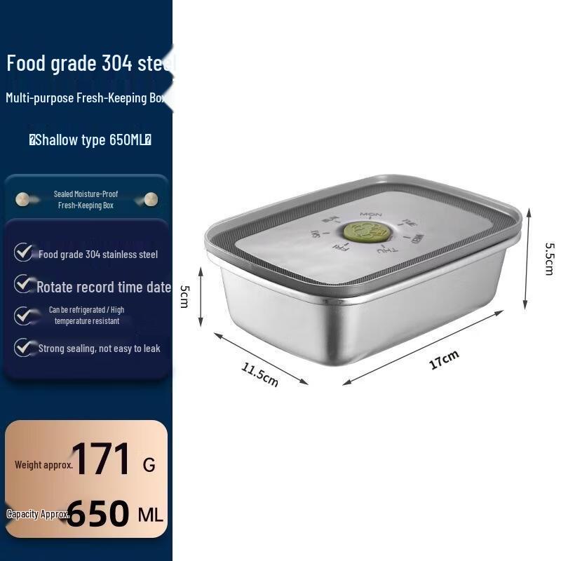 JINGRX 304 Stainless Steel Food Storage Container