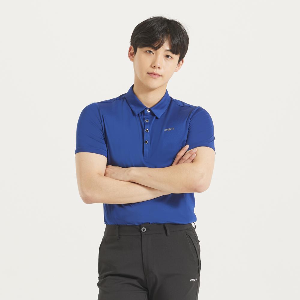 PGR Short Sleeve Collared T-Shirt Blue Gt-3312