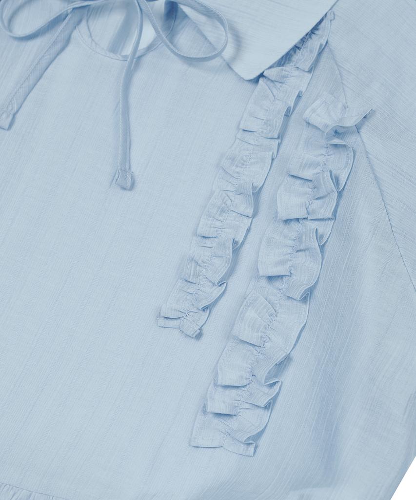 Taibseobiseu Ruffled Round Top [Sky Blue]