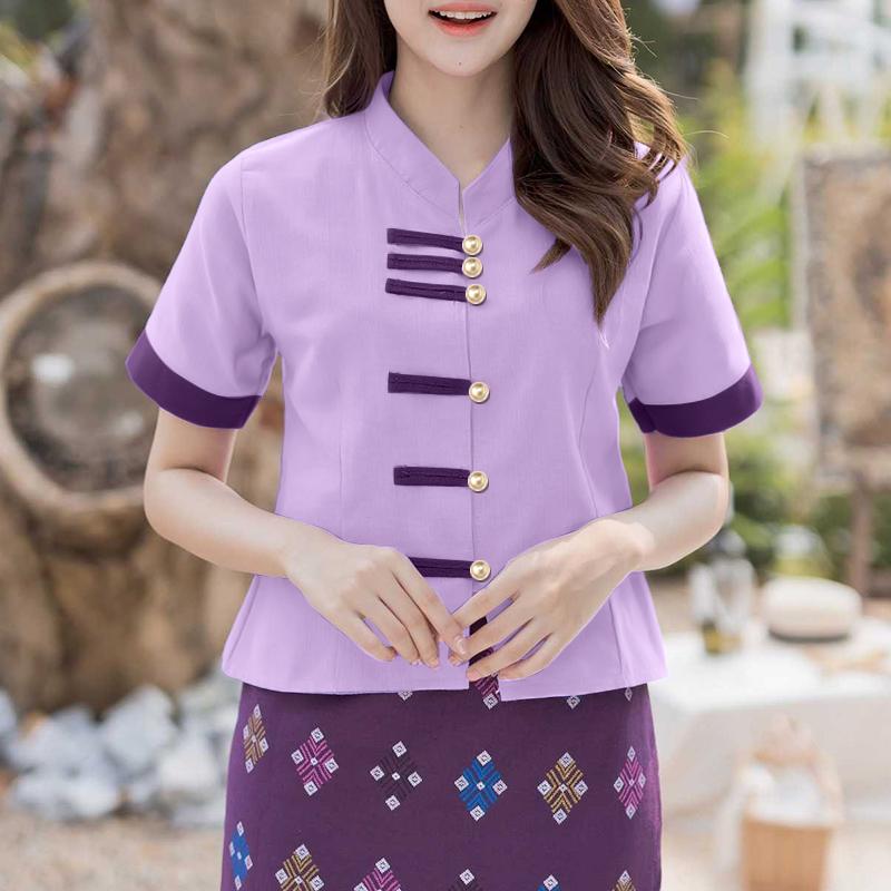 

ZANZEA Женская повседневная летняя блузка с круглым вырезом и коротким рукавом S