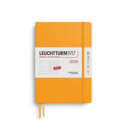 Leuchtturm 2026 Planner, January Start, A5, Weekly, Dot, Rising Sun, 372702, Official Import