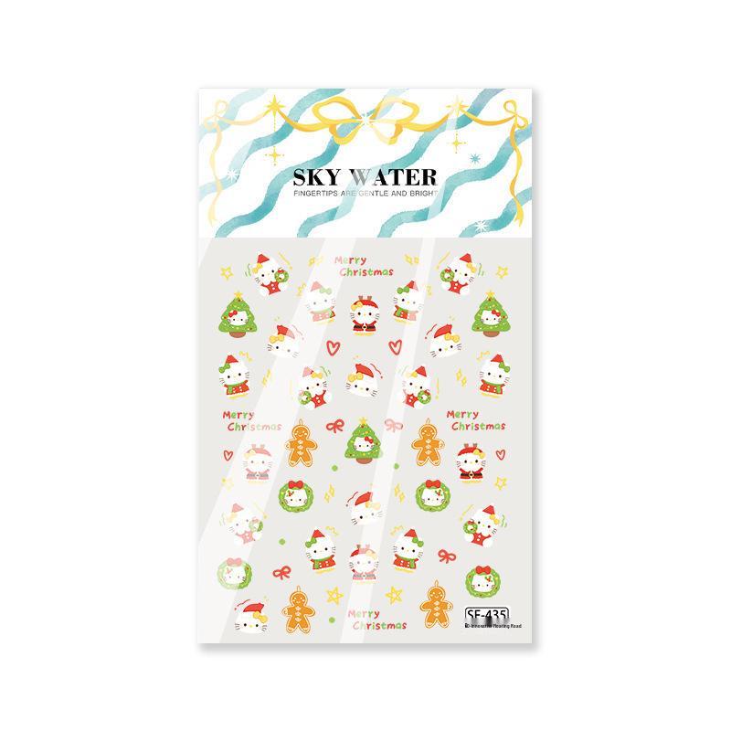 SKY 5D Embossed Hello Kitty Sanrio Nail Stickers - New Year & Christmas Fairy Design