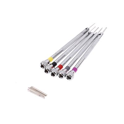 5X Präzisionsschraubendreher-Set Uhr Schmuck Uhrmacher Reparaturwerkzeug 5 Ersatzköpfe