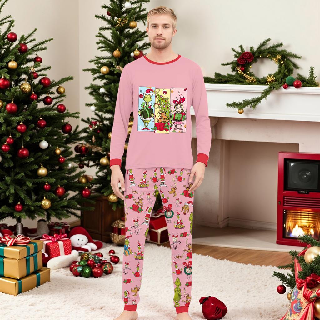 Christmas Prints Family Matching Long Sleeve Tops+Parhts Set Family Matching Sets