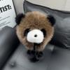 Parent-child Autumn and Winter Cute Plush Panda Hat Thick Warm Large Head Circumference Imitation Fox Fur Pullover Hat Earmuffs Hat