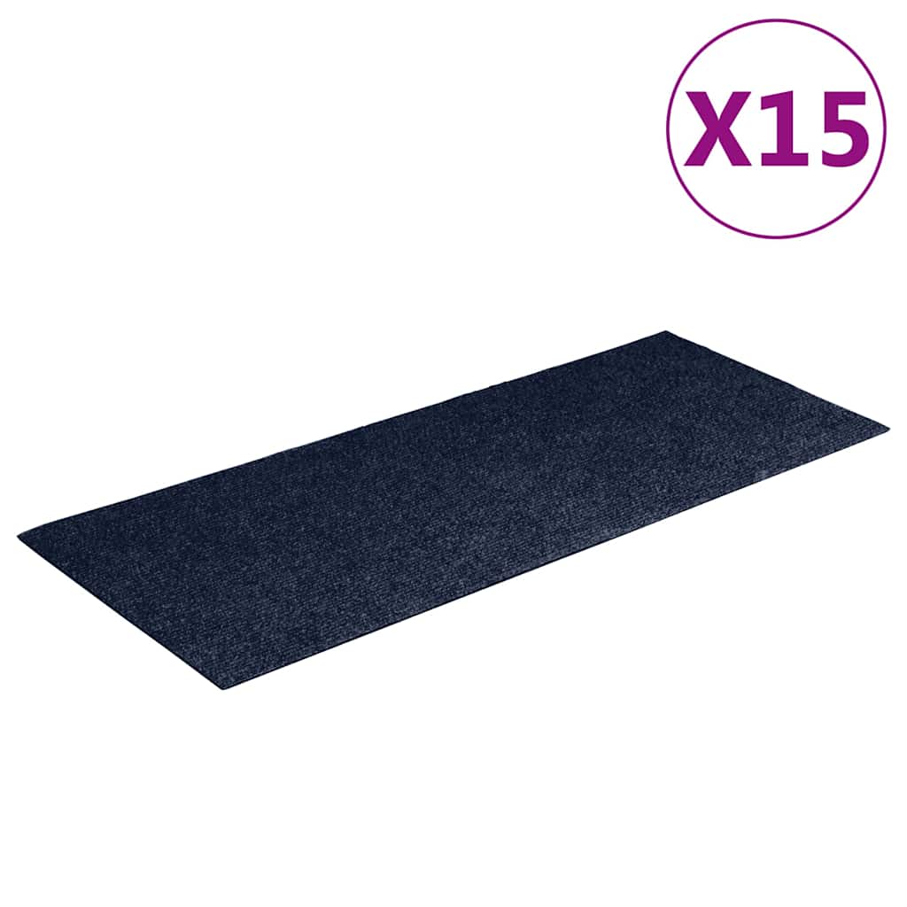 Vidaxl Samoprzylepne Nakładki Na Schody, 15 Szt., 60X25 Cm, Niebieskie