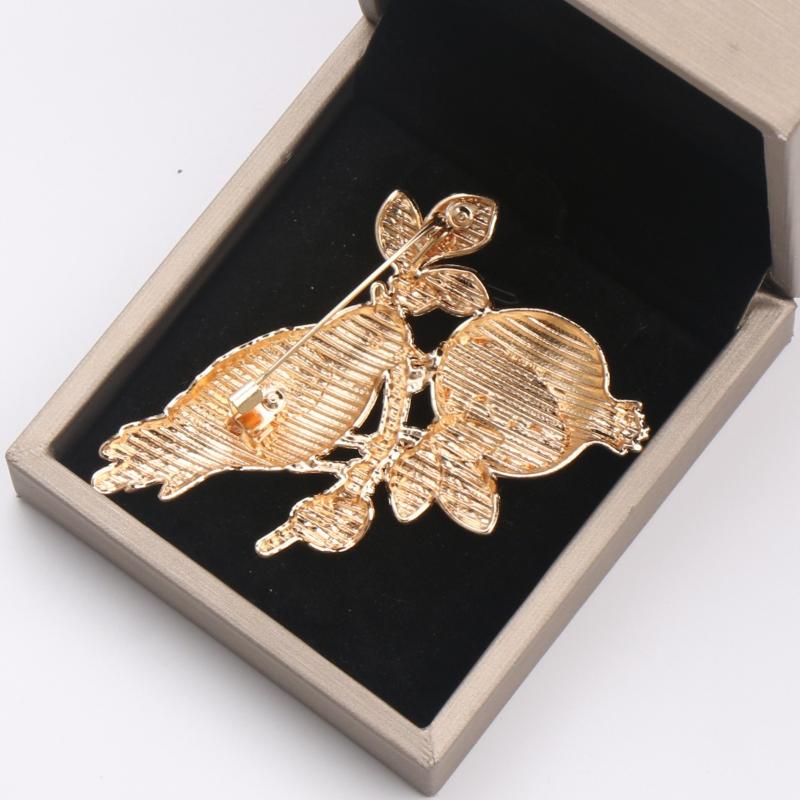 Schöne Vogel- und Granatapfel-Broschen für Damen Unisex Schöne Tier-Früchte-Blumen Party Lässige Broschen-Pins Geschenke