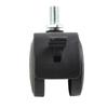 Double Wheel Caster Plastic Swivel Roller Caster Wheel for Furniture, Office Chairs, Trolleys 360 Swivel, Threaded Rod Connector