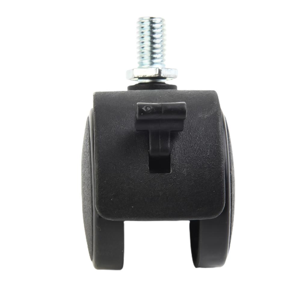 Double Wheel Caster Plastic Swivel Roller Caster Wheel for Furniture, Office Chairs, Trolleys 360 Swivel, Threaded Rod Connector